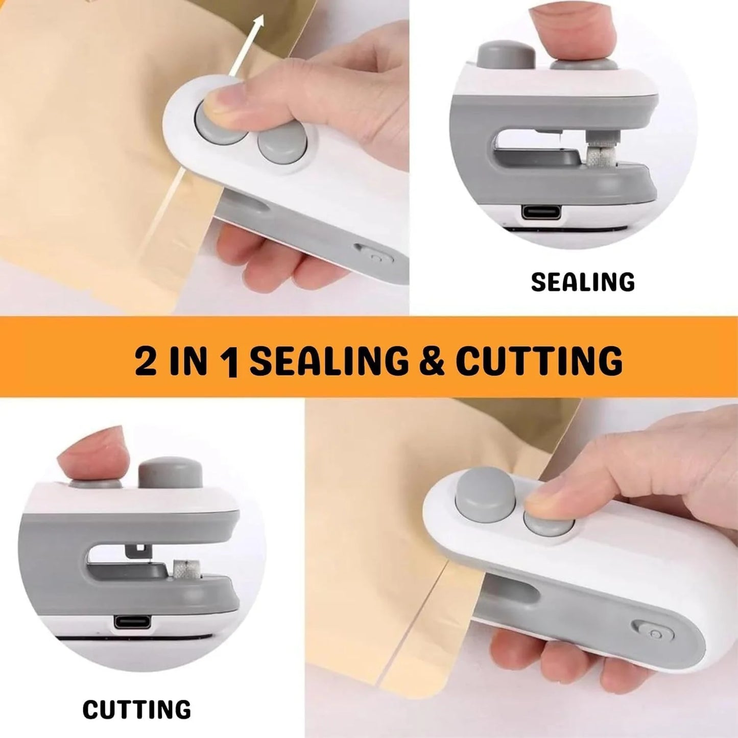 ShopDesi™ 2-in-1 Portable Mini Sealer Machine