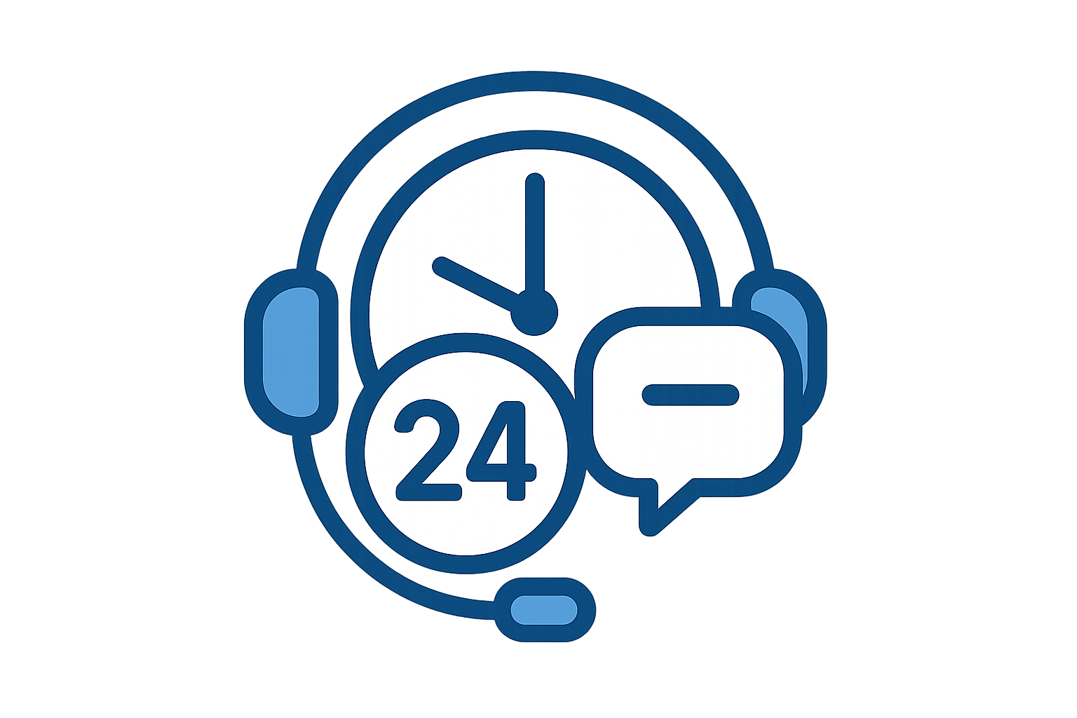 24/7 customer support icon. Give transparent.