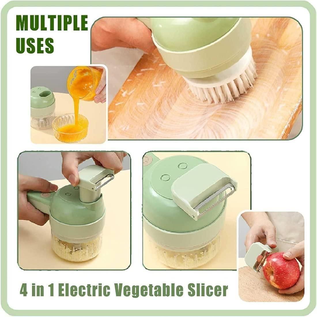 ShopDesi™ 4-in-1 Portable Electric Vegetable Cutter Set