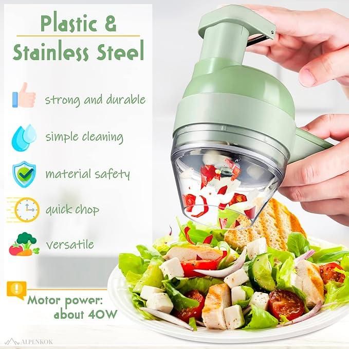 ShopDesi™ 4-in-1 Portable Electric Vegetable Cutter Set
