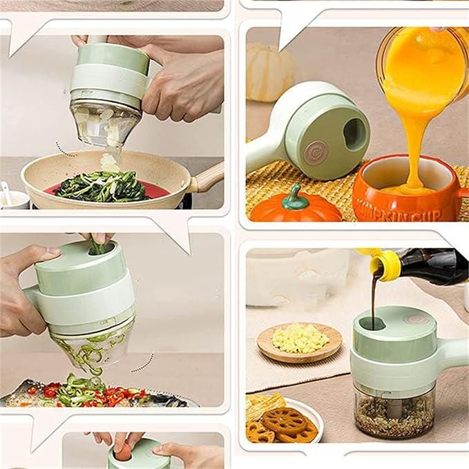 ShopDesi™ 4-in-1 Portable Electric Vegetable Cutter Set