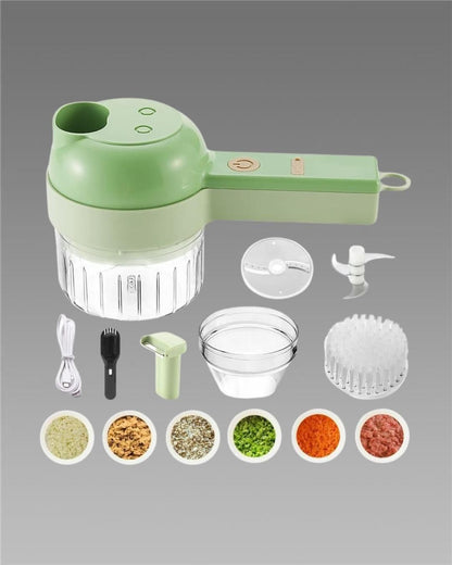 ShopDesi™ 4-in-1 Portable Electric Vegetable Cutter Set