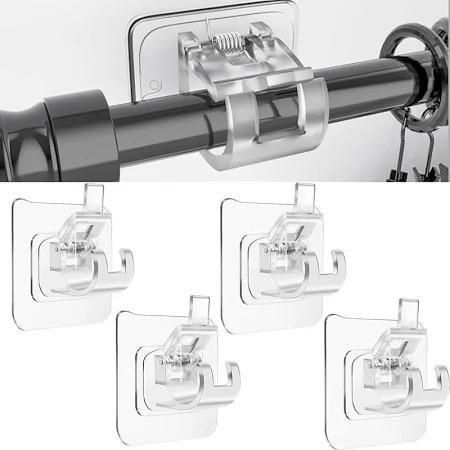 Self Adhesive Rod Clips Hook for Curtains (Pack of 10)
