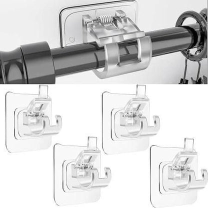 Self Adhesive Rod Clips Hook for Curtains (Pack of 10)