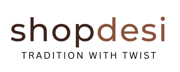 Shopdesi logo with tagline 'Tradition with Twist' on a white background