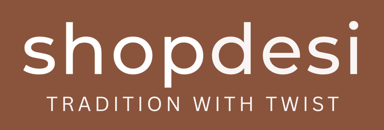 shopdesi logo on a brown background