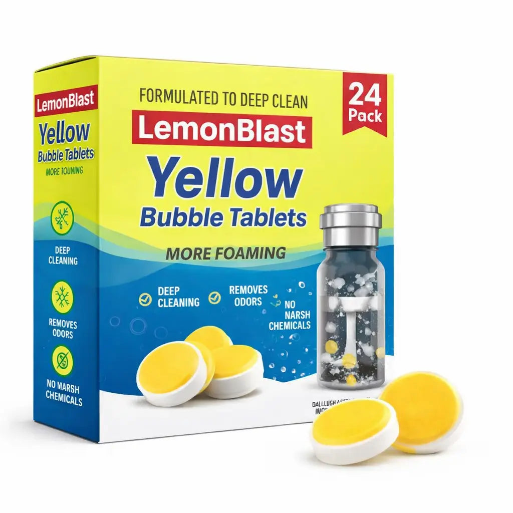 LemonBlast Yellow Bubble Tablets | Odor Eliminator & Blockage Remover