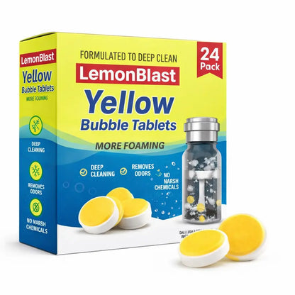 LemonBlast Yellow Bubble Tablets | Odor Eliminator & Blockage Remover