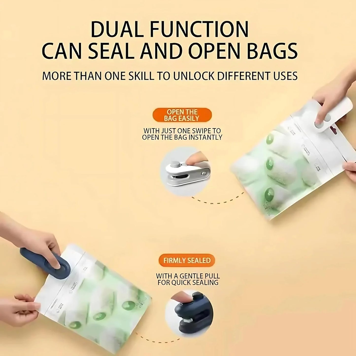 ShopDesi™ 2-in-1 Portable Mini Sealer Machine