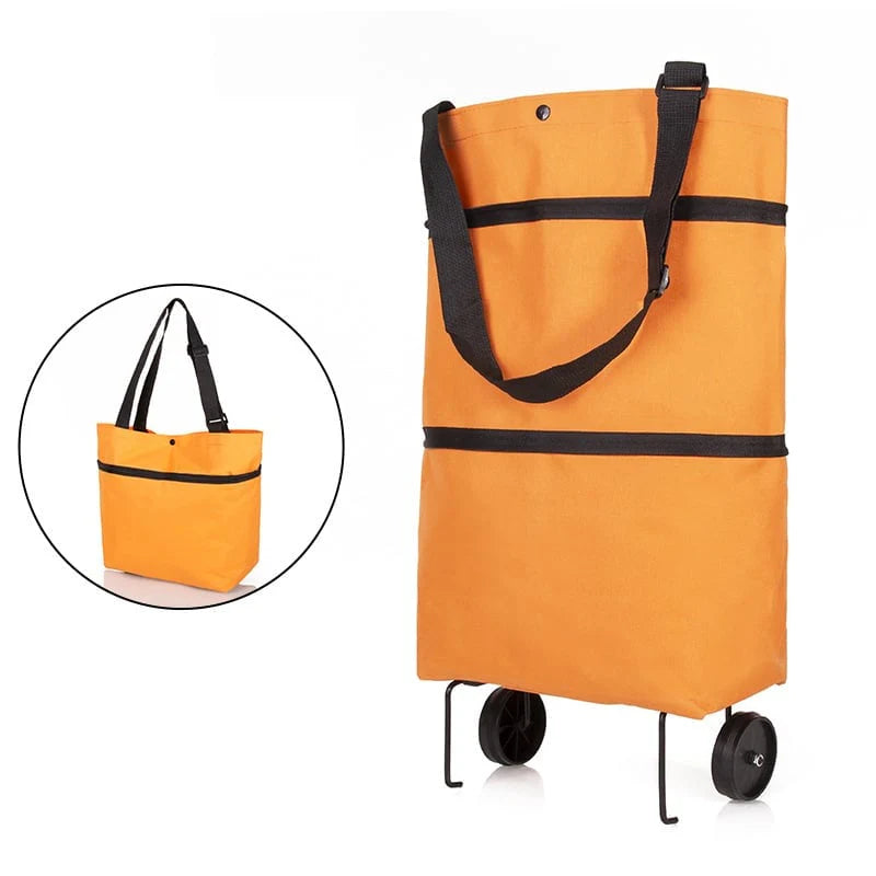 ShopDesi™ Foldable Shopping Cart Bag with Wheels