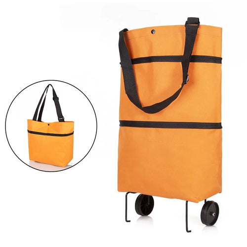 ShopDesi™ Foldable Shopping Cart Bag with Wheels