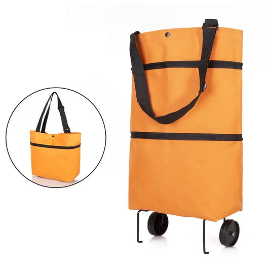 ShopDesi™ Foldable Shopping Cart Bag with Wheels