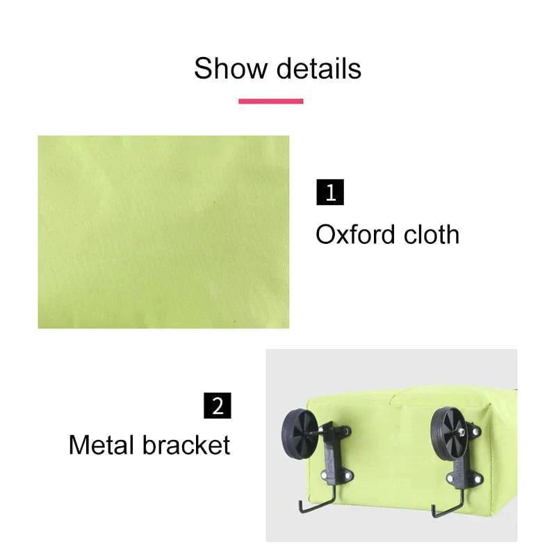 ShopDesi™ Foldable Shopping Cart Bag with Wheels